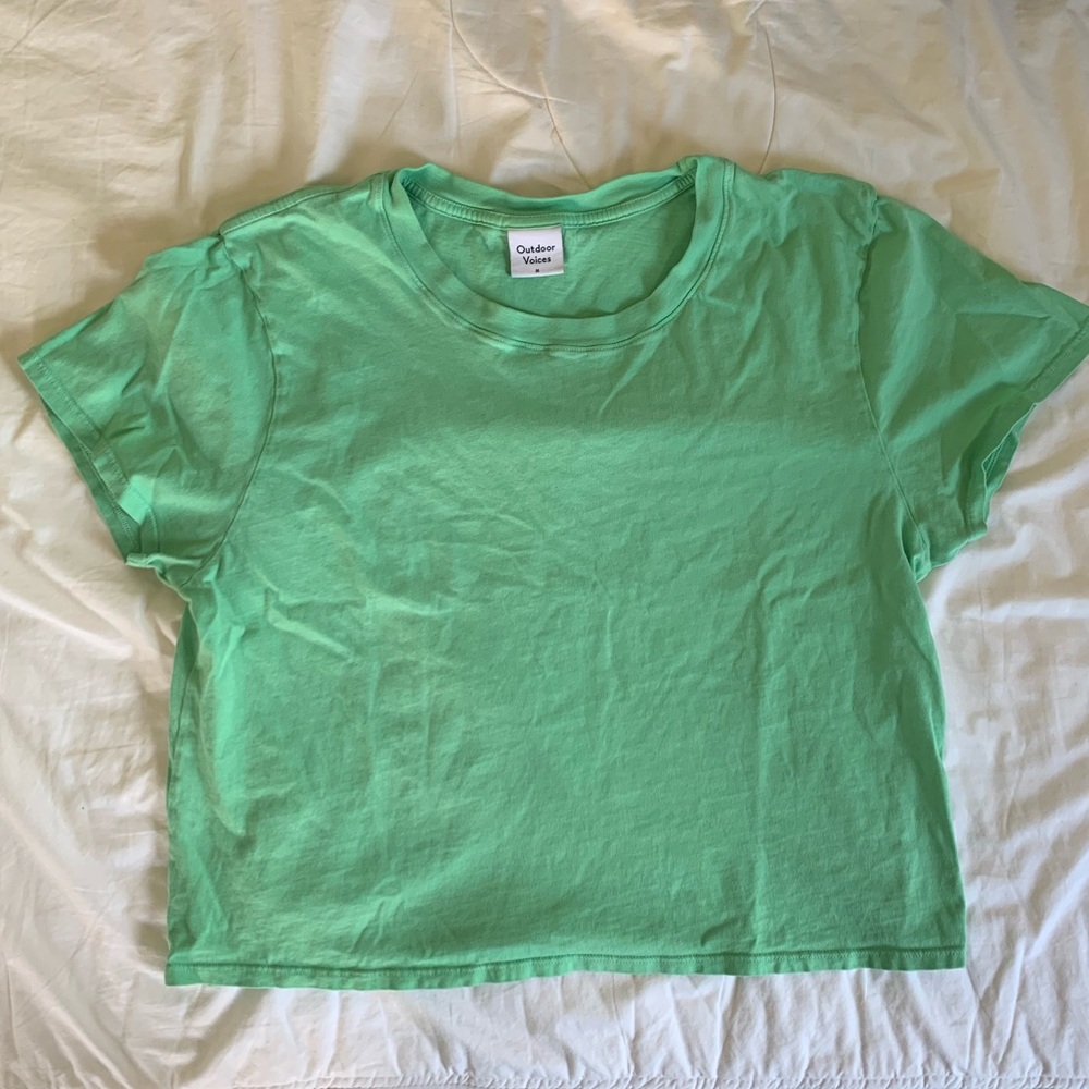OV cropped cotton tee